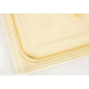 40HPC150 Amber 1/4 Size Flat H-Pan Cover Without Handle by Cambro – Plastic, Amber, Model AHT32005