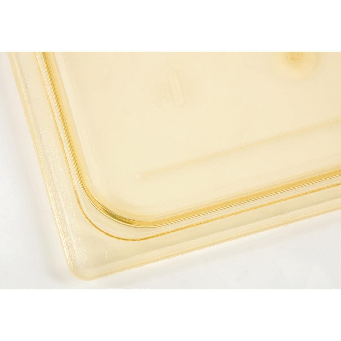 40HPC150 Amber 1/4 Size Flat H-Pan Cover Without Handle by Cambro – Plastic, Amber, Model AHT32005
