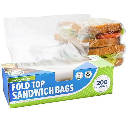 Stock Your Home 200 / 6.5 inches x 5.5 inches / Clear Food Storage Bags