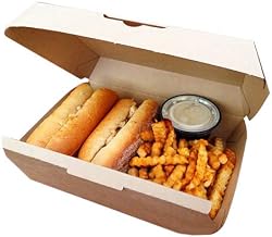 Burrows Paper Eco-Flute Stock Printed Windowed Meal Box White, 8" Length x 6" Width x 3" Depth, Kraft Cardboard | 200/Case