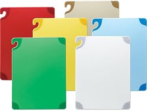 San Jamar Restaurant Cutting Board - Saf-T-Grip 6-Board Convenience Pack, 12"Wx18"D, with Free Knives