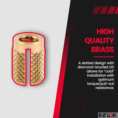 E-Z LOK 10-24 Pack of 25 / 10-24 / Gold Press-In Inserts