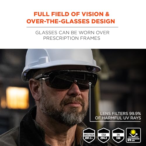 Ergodyne Smoke Lens / One Size / Smoke Lens Matte Black Frame Safety Glasses
