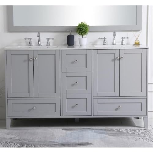 Elegant Decor 60" - Double / Grey / Traditional Bathroom Vanities