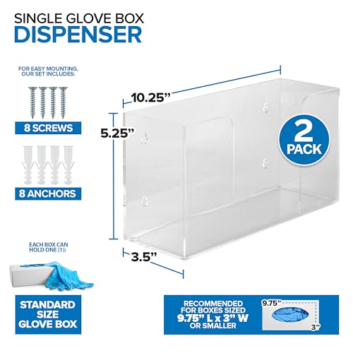 Stock Your Home Single Stack / 2 Count / Transparent Lab Supply Dispensers