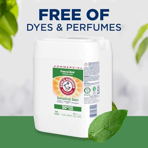 ARM & HAMMER 640 Fl Oz (Pack of 1) / Free & Clear Sensitive Skin / 1 Liquid Detergent