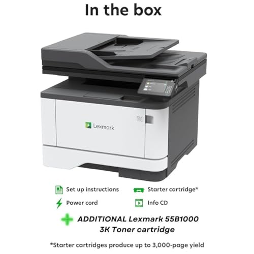 Lexmark PRINTER / BLACK GREY / Printer + Black Toner Laser Printer Paper