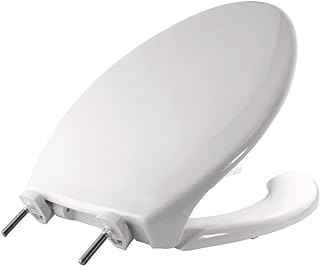 Bemis 7850TDG Commercial Heavy Duty Open Front Toilet Seat with Cover, Industrial Seat with Secure Installation, Elongated, White