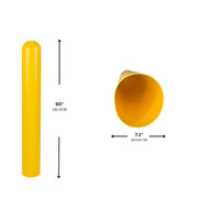 d 7" x 60" 4-Pack Round Top Bollard Cover (Yellow no Tape) by Innoplast – 4-Pack, Yellow no tape, Pack of 4, Model BCRT760YN-4