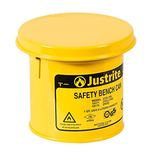 Justrite Yellow / 1 Quart / Bench Cans
