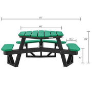 Global Industrial Green / Industrial / 1 Picnic Tables