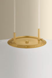 Emmons 1-Light Pendant | Essential & Modern Style | Aged Brass Finish | Made of Aluminum & Diffuser | Adjustable Hang Height 27-116" | 30" Dia x 6.75" H | -AGB/SWH by Hudson