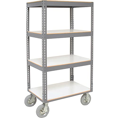 Easy Adjust Boltless 4 Shelf Truck by Global Industrial – 12-Gauge Steel, Gray, Model 330418