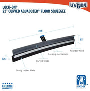 UNGER 22-inch / 22” Curved AquaDozer MAX / No Handle Squeegees