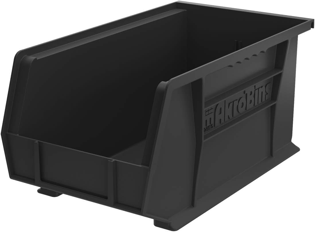Akro-Mils Black / Containers / 15-Inch x 8-Inch x 7-Inch, 12-Pack Open Storage Bins