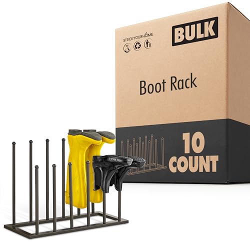 Stock Your Home 10 / 1 Count Pack of 10 / Black Free Standing Shoe Racks