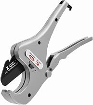 RC-2375 Aluminum 2" Ratchet Action Pipe and Tubing Cutter for Plastic and Multilayer Tubing by RIDGID – Small, Aluminum, Chrome, Model 30088