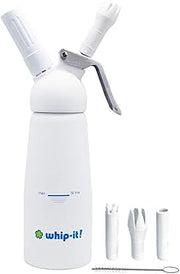 Whip-It! Brand Professional 1/2-Liter Anodized Whipped Cream Dispenser with High Impact Head, White