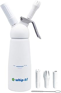 Whip-It! Brand Professional 1/2-Liter Anodized Whipped Cream Dispenser with High Impact Head, White