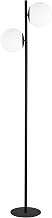 Dainolite Folgar 2 Light Floor Lamp - Matte Black - White Opal Glass
