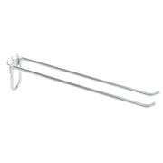 16 Inch (L) Double Peg Hook Steel by Retail Resource – Steel, Silver, Model 080-274-10