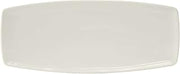 Tuxton China AMU-552 Plate, 14" L x 5-7/8" W x 3/4"H, Rectangular, Rolled Edge,Tapered Ends, Microwave and Dishwasher Safe, Oven Proof, Fully Vitrified, Ceramic, AlumaTux, Pack of 12