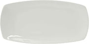 Tuxton China BPH-161H Plate, 16" x 8" x 1" H, Rectangular, Rolled Edge, Tapered Ends, Microwave and Dishwasher Safe, Oven Proof, Fully Vitrified, DuraTux, Porcelain White, Pack of 12