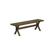 Wooden Dining Bench with X-Style Base by Furnifact – Wood, Distressed Espresso