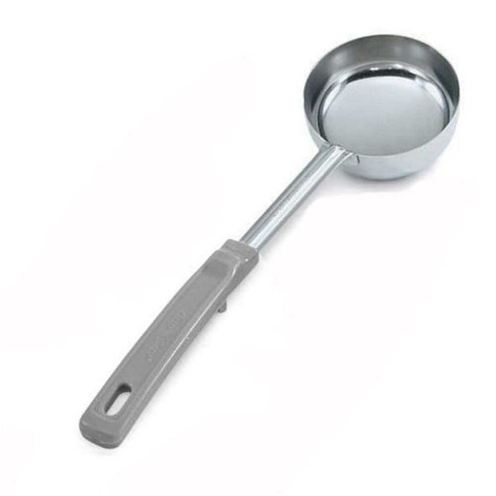 Solid S/S 4 Oz Spoodle w/ Gray Grip 'N Serv Handle by Vollrath – 4 oz, Stainless Steel, Gray, Model 62172