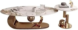 Mesa para Centro De Sala Tea Table Living Room Simple Modern Oval Rock Slab Tea Table Creative Tea Table Coffee Table(130x70x42cm)