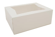 Southern Champion Tray 24223 Paperboard White Window Bakery Box – 10-1/4" Length x 8" Width x 4" Height (Case of 200)
