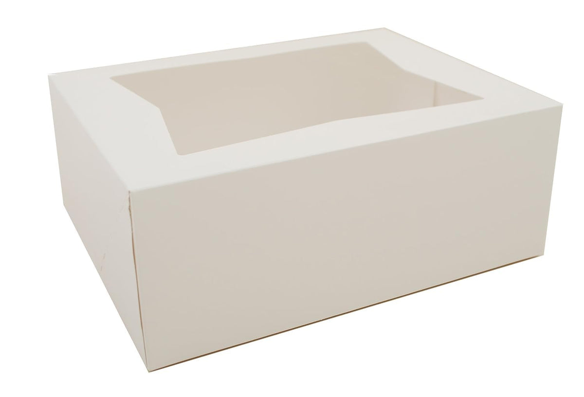Southern Champion Tray 24223 Paperboard White Window Bakery Box – 10-1/4" Length x 8" Width x 4" Height (Case of 200)
