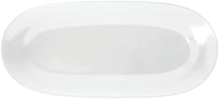 Elite Global Solutions M17RC-NW Ellipse White Melamine Platter - 16 1/2 L x 7 1/2 W x 1 1/2 H