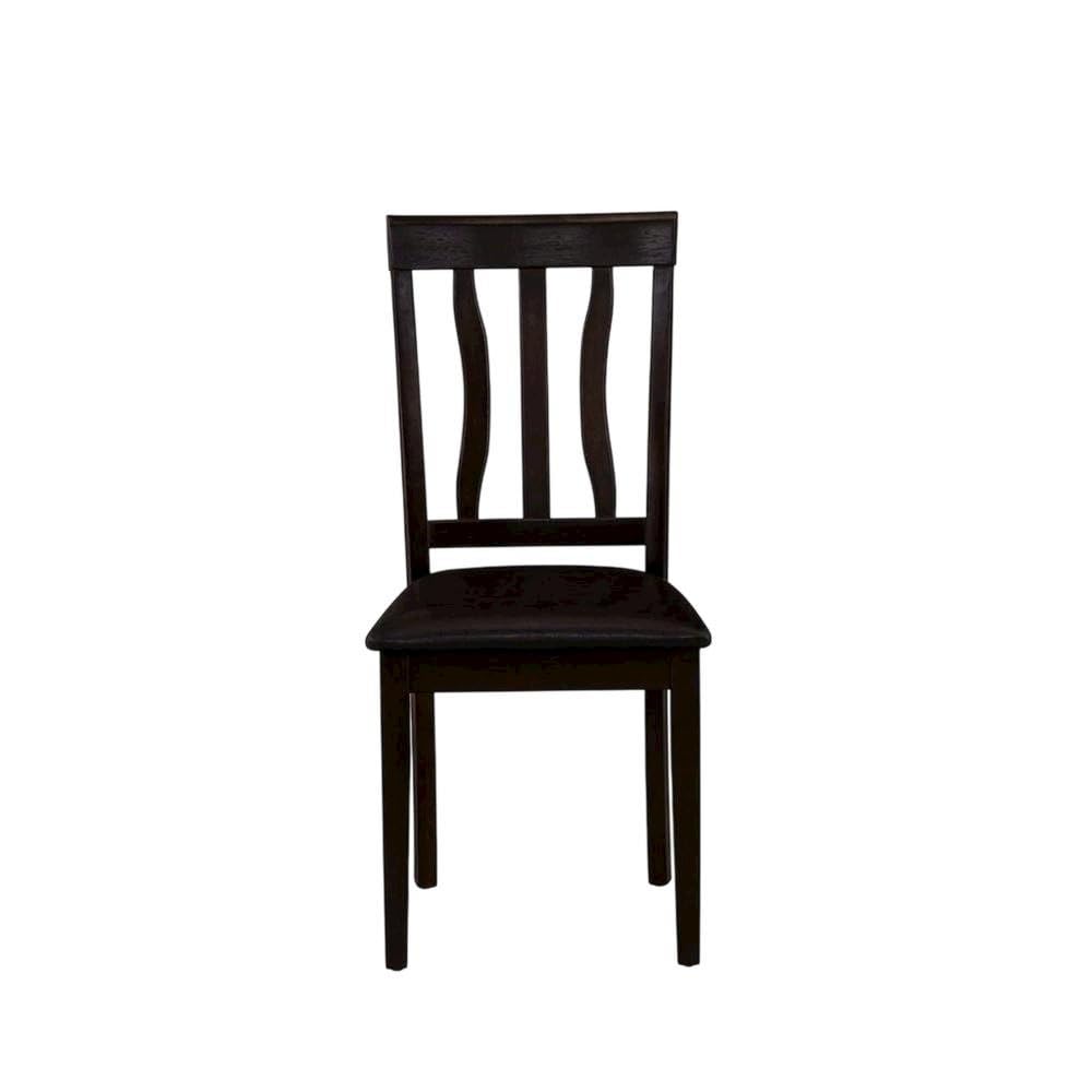 Faux Leather-Upholstered Wooden Dining Chairs Set of by Furnifact – Wood, Black, Pack of 2