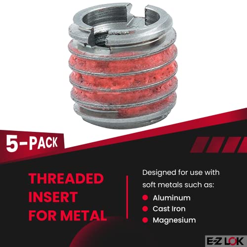 E-Z LOK #10-24 IT, 3/8"-16 ET, 0.406" L / Pack of 5 / Red Thread Locking Inserts