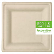 Responsible Products 8 Inch (500 count) / Natural Brown / Casual Plates
