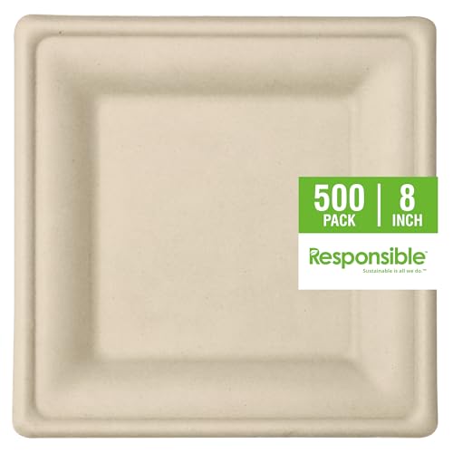 Responsible Products 8 Inch (500 count) / Natural Brown / Casual Plates