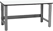 BenchPro RT3072-GFr-W 30 x 72 x 30 to 36 in. Adjustable Height Roosevelt Workbenches with Formica White Laminate & T-Mold Bumper Edge Top Gray & White