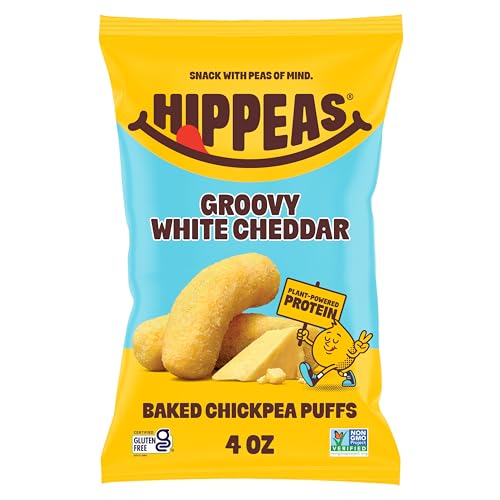 HIPPEAS Groovy White Cheddar / 4 Ounce (Pack of 1) / Basic Puffed Snacks