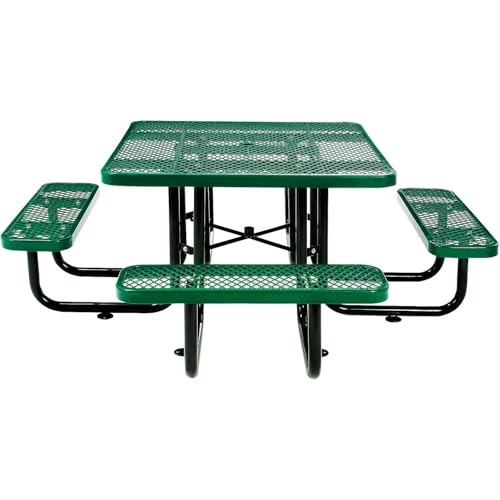 Global Industrial Green / 81D x 81W x 29.5H in / Industrial Picnic Tables