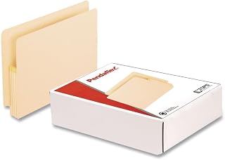 Pendaflex 12812 3.5 in. Expansion Letter Size Manila Drop Front Shelf File Pockets with Rip-Proof-Tape Gusset Top - Manila (25/Box)