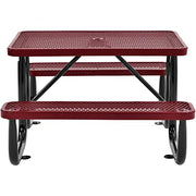 Global Industrial Red / 62 inches x 48 inches x 29.5 inches / Industrial Picnic Tables