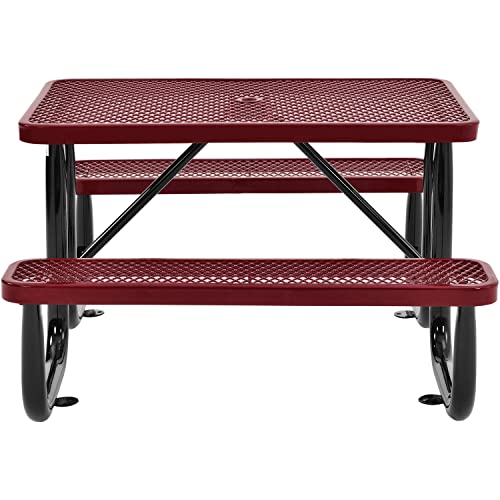 Global Industrial Red / 62 inches x 48 inches x 29.5 inches / Industrial Picnic Tables