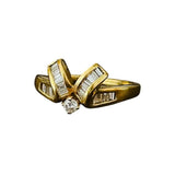 SILVERWORLDSHOP 1.50 Ct Round Cut Diamond Vintage Channel Set Wedding Band Ring 14K Yellow Gold Plated Promise Band For Women 925 Sterling Silver Handmade Women Jewelry