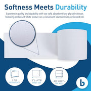 Boardwalk 400 sheet 4" x 3" (Pack of 96) / White / Toilet Paper Toilet Paper