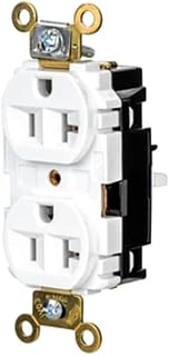 Hubbell Straight Blade Receptacle, 5-20R, 20 A, 125V AC, 2 Pole, 3 Wire, Surface Mount, Grounded - 1 Each