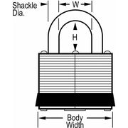 Keyed Padlock by Master Lock – Alloy Steel, Silver, Model 7KA