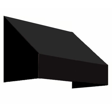 10.38 FT. NEW Yorker Fixed Awning 124.5 in. W X 16 in. H X 30 in. D Acrylic Fabric in Black by Awntech – Model NK1030-10K