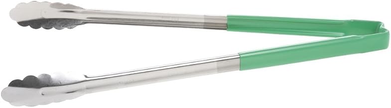 Jacob's Pride Color Coded Kool-Touch S/S Scalloped Tong, Green, 16