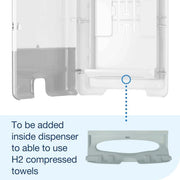 Xpress® Dispenser Adapter for Compressed Multifold Hand Towels H by Tork – Plastic, White, Pack of 2, Model 555123